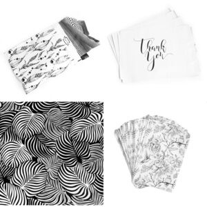 Mix of 100 different print black and white polymailers shipping bags floral new